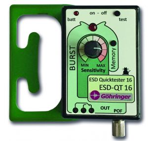 Der Quicktester ESD-QT 16 signalisiert elektrostatische Entladungen visuell und akustisch. (Bild: I-V-G Göhringer)