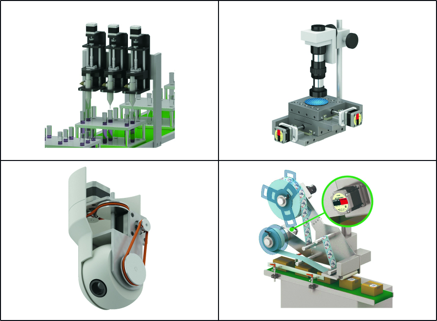  Die Anwendungen der neuen PKP-Schrittmotoren sind vielfältig: Mehrkanal-Pipettierer, Oberflächenstruktur-Analysierer, PTZ-Kameras oder Etikettieraggregate profitieren gleichermaßen von ihren Vorteilen.