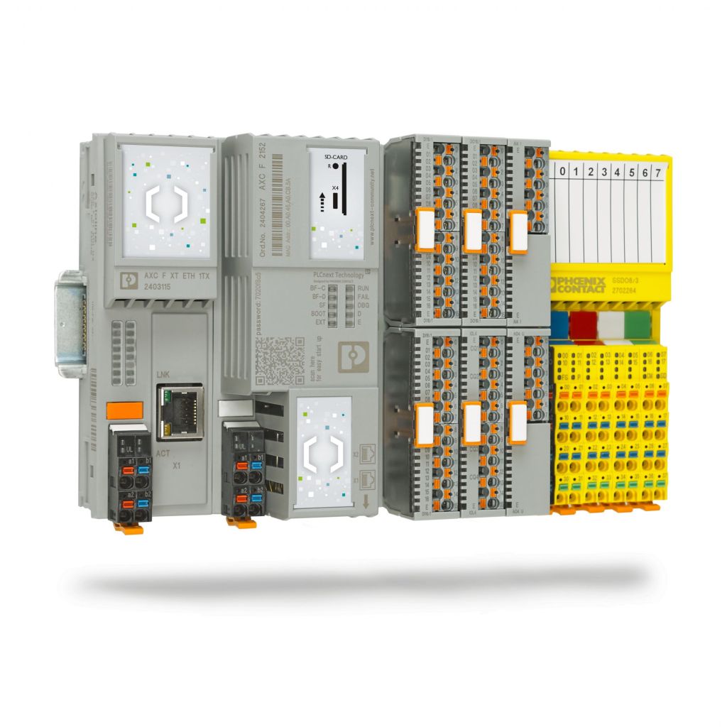  Die Steuerungsplattform PLCnext Technology lässt sich rechtsseitig über den Axioline-Bus und linksseitig über PCIe-Bus erweitern.
